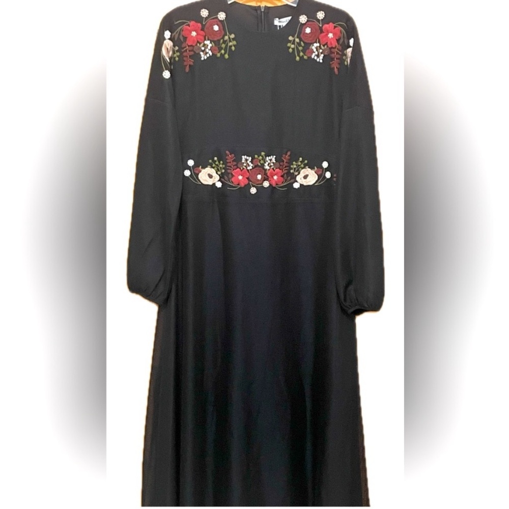 Floral Embroidered mesh overlay Dress